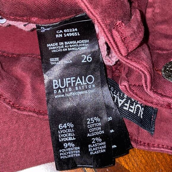 Buffalo David Bitton Hope Skinny BL14409 Jeans Size 26 Burgundy - Picture 6 of 9